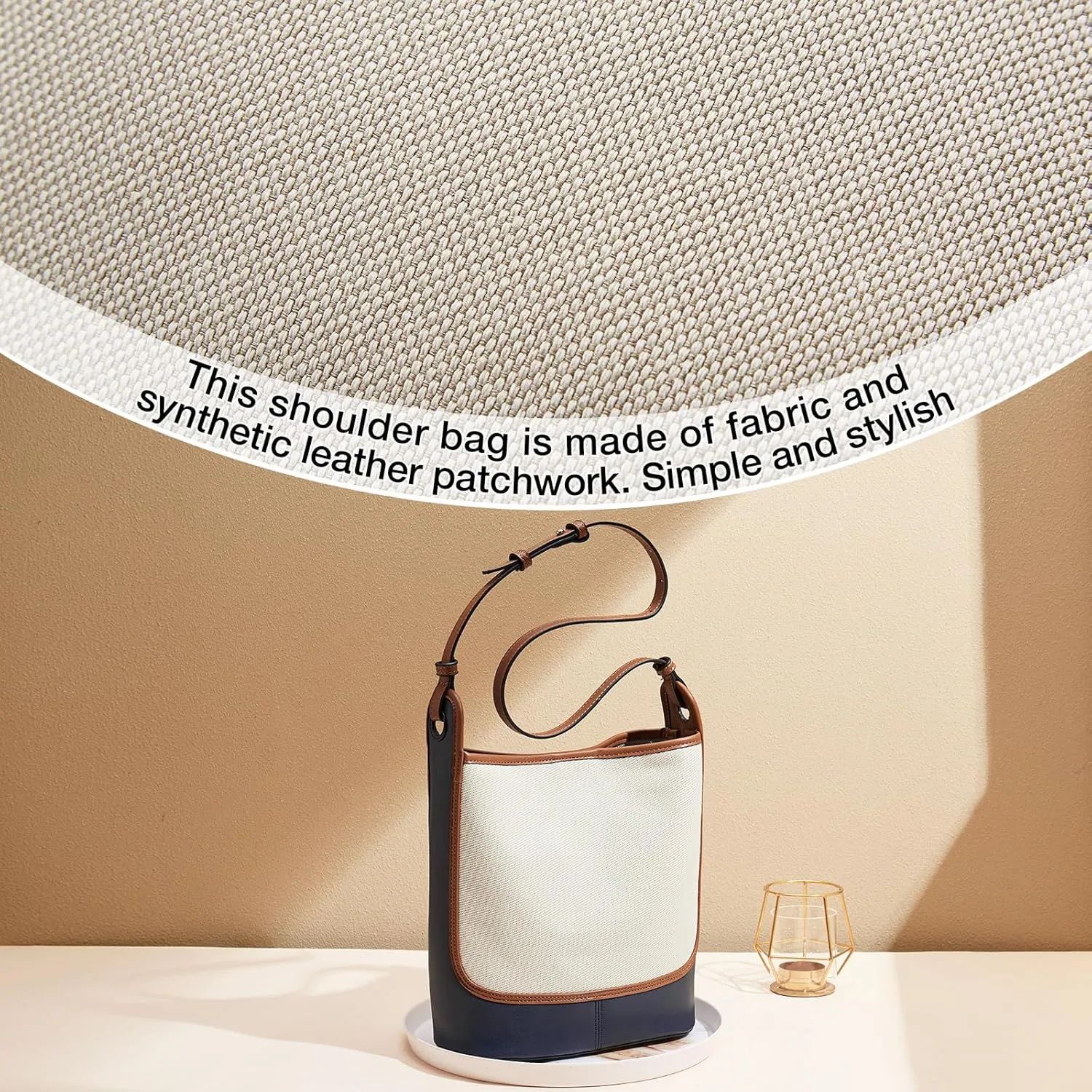 FOXLOVER Coated Canvas Bucket Crossbody Bags for Women Top-Handle Handbags Small Satchel Purse Trendy Twist Lock