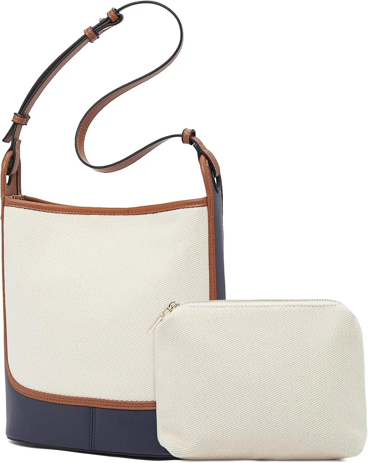 FOXLOVER Coated Canvas Bucket Crossbody Bags for Women Top-Handle Handbags Small Satchel Purse Trendy Twist Lock