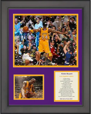 Framed Kobe Bryant Hall of Fame Los Angeles Lakers Basketball 11"x14" Three Photo Collage
