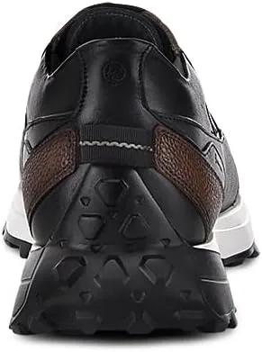FRANCO CUADRA Men's Sneakers in Genuine Python Leather Black