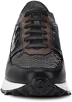 FRANCO CUADRA Men's Sneakers in Genuine Python Leather Black
