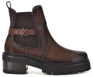 FRANCO CUADRA Women's Booties in Genuine Deer Leather Brown Honey 41WVNVN