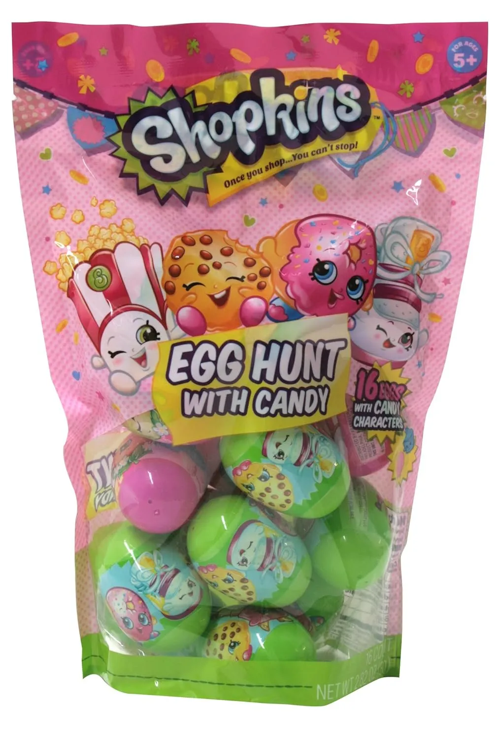 Frankford Candy Company Shopkins Plastic Candy Egg Bag, 2.82 Ounce