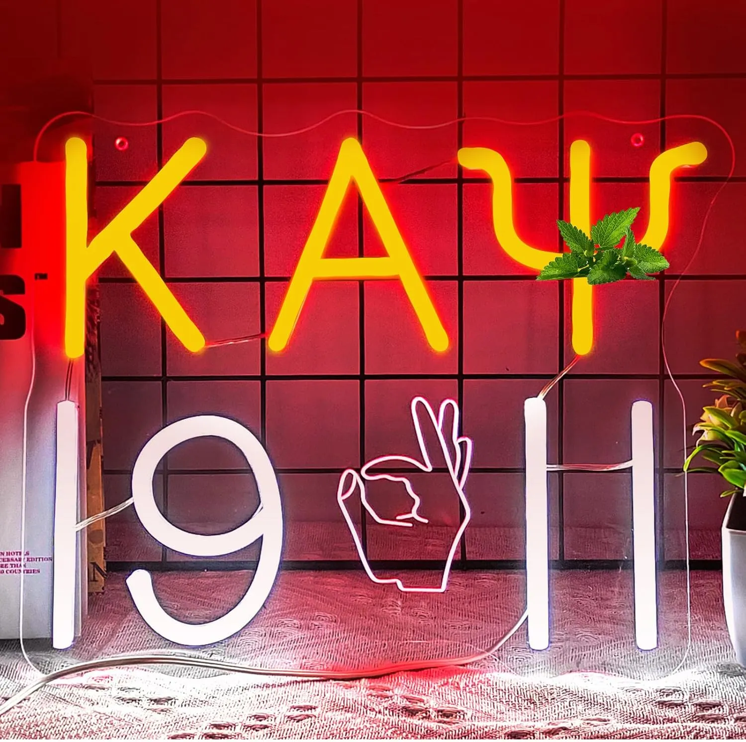 Fraternity Kappa Alpha Psi Neon Sign Kappa Fraternity Alpha Pai Neon Signs for Wall Decoration Dimmable Man KAP Neon Light 1911 Sorority Gift for Party Man Cave Club Bedroom Decor