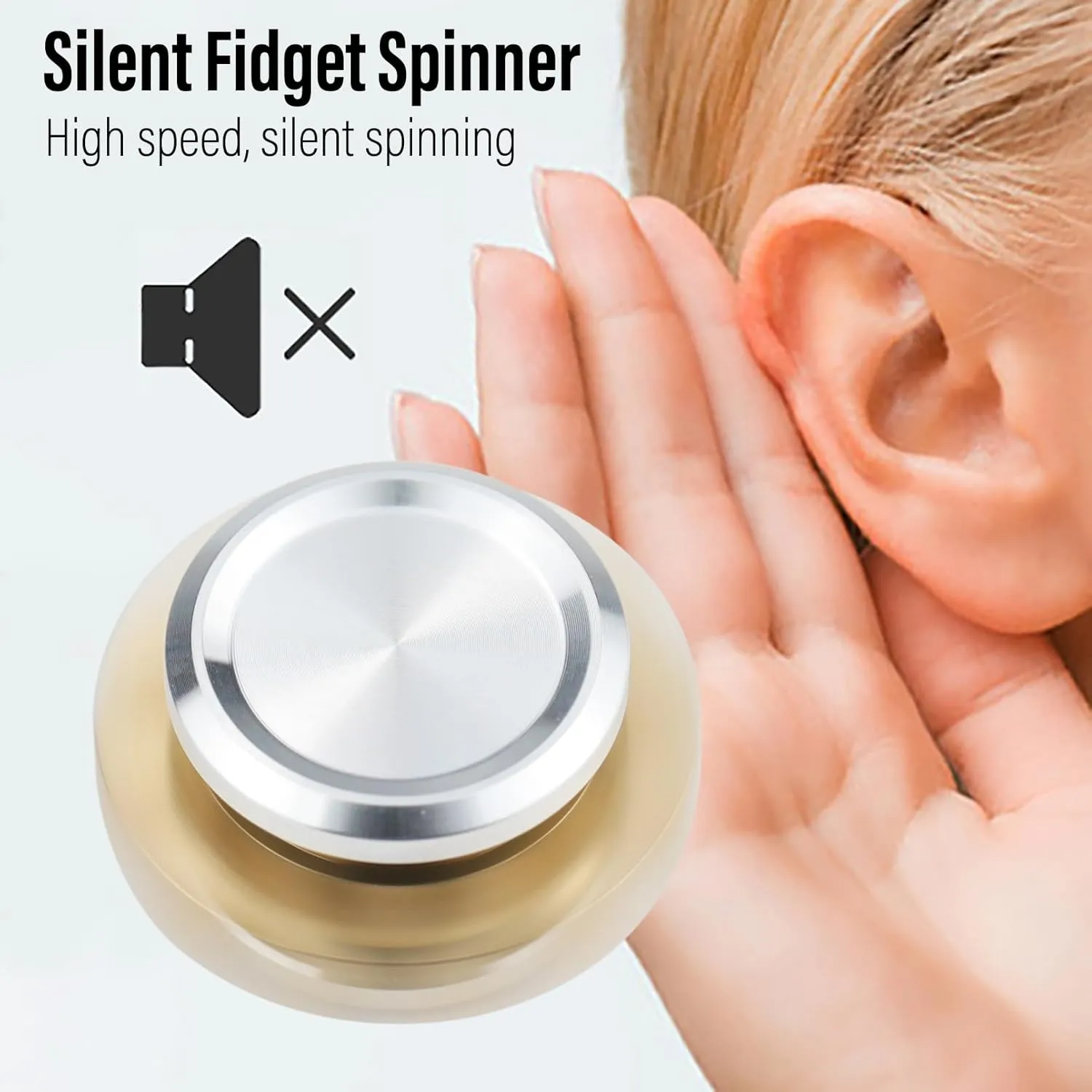 FREELOVE Gear Fidget Spinner for Adults, Mini Tiny Small Finger Toys, Metal Copper Cog Ball, Quiet Silent Figette EDC, Kinetic Hands Gyro for Stress Anxiety Men