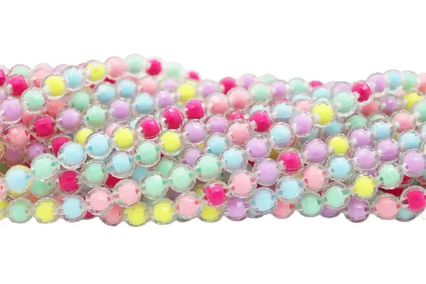 Frosted and Glossy Acrylic Beads / One strand 16" inches