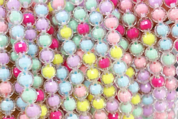 Frosted and Glossy Acrylic Beads / One strand 16" inches