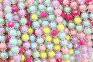 Frosted and Glossy Acrylic Beads / One strand 16" inches