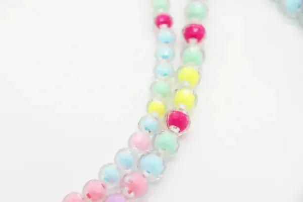 Frosted and Glossy Acrylic Beads / One strand 16" inches