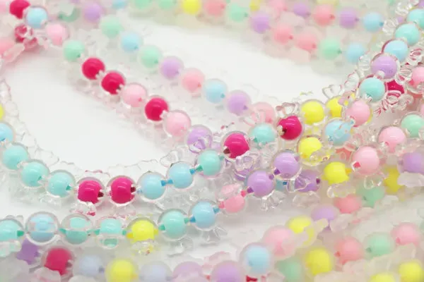 Frosted and Glossy Acrylic Beads / One strand 16" inches