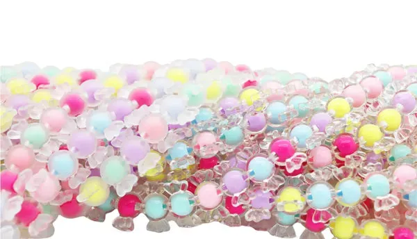 Frosted and Glossy Acrylic Beads / One strand 16" inches