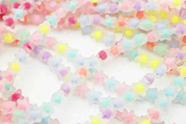 Frosted and Glossy Acrylic Beads / One strand 16" inches