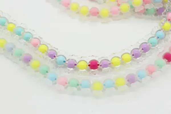 Frosted and Glossy Acrylic Beads / One strand 16" inches