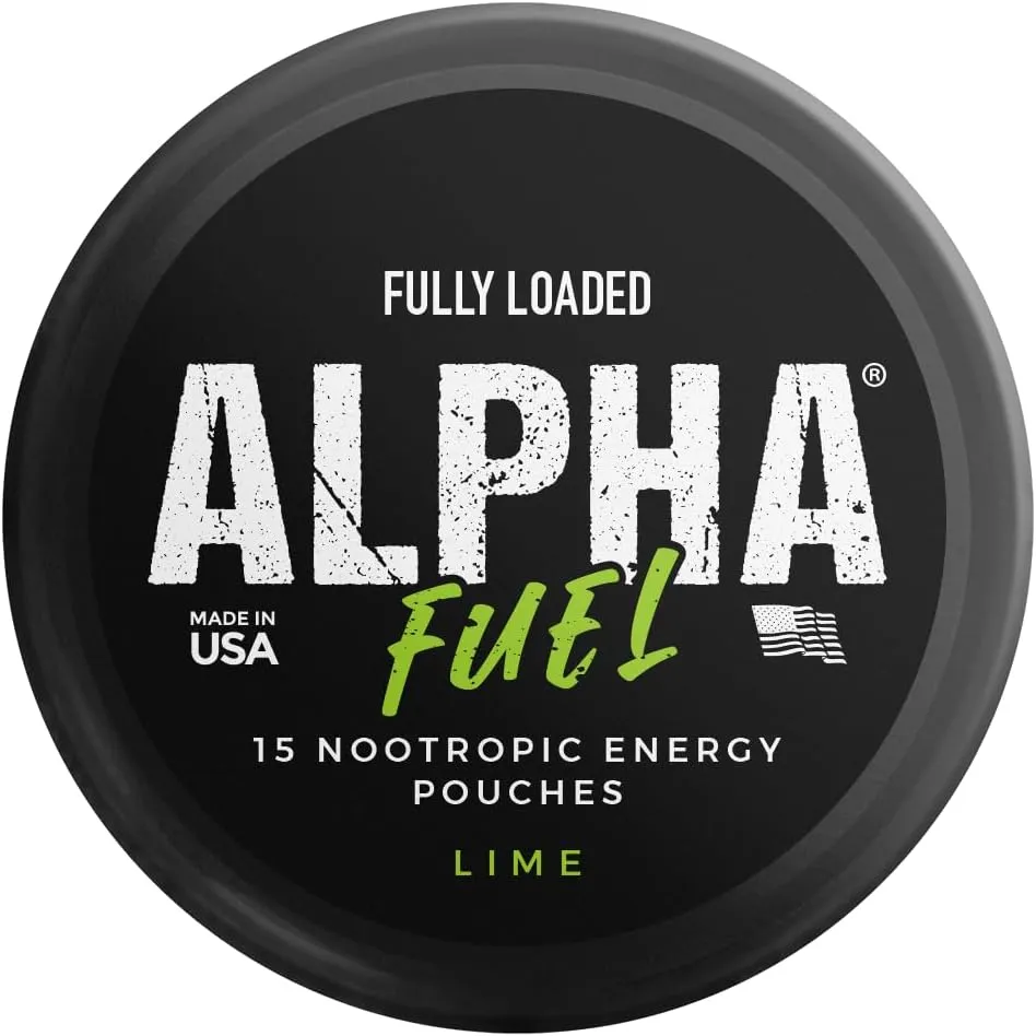 Fully Loaded Alpha Fuel Nootropic Pouches (Lime Fuel) - Nootropic Energy Pouches with Caffeine, Alpha GPC, Tyrosine, Taurine, Guarana and More