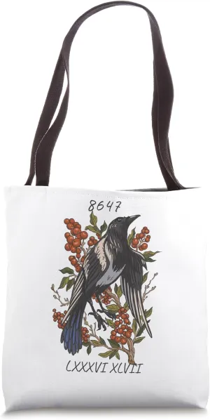 Funny 8647 Subtle Floral Style 86 47 Roman Numerals Retro Tote Bag