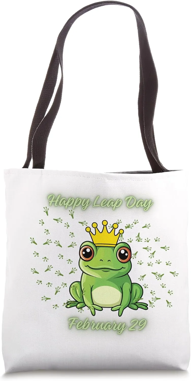 funny hoppy leap day quote febraury 29 cool cute frog Tote Bag