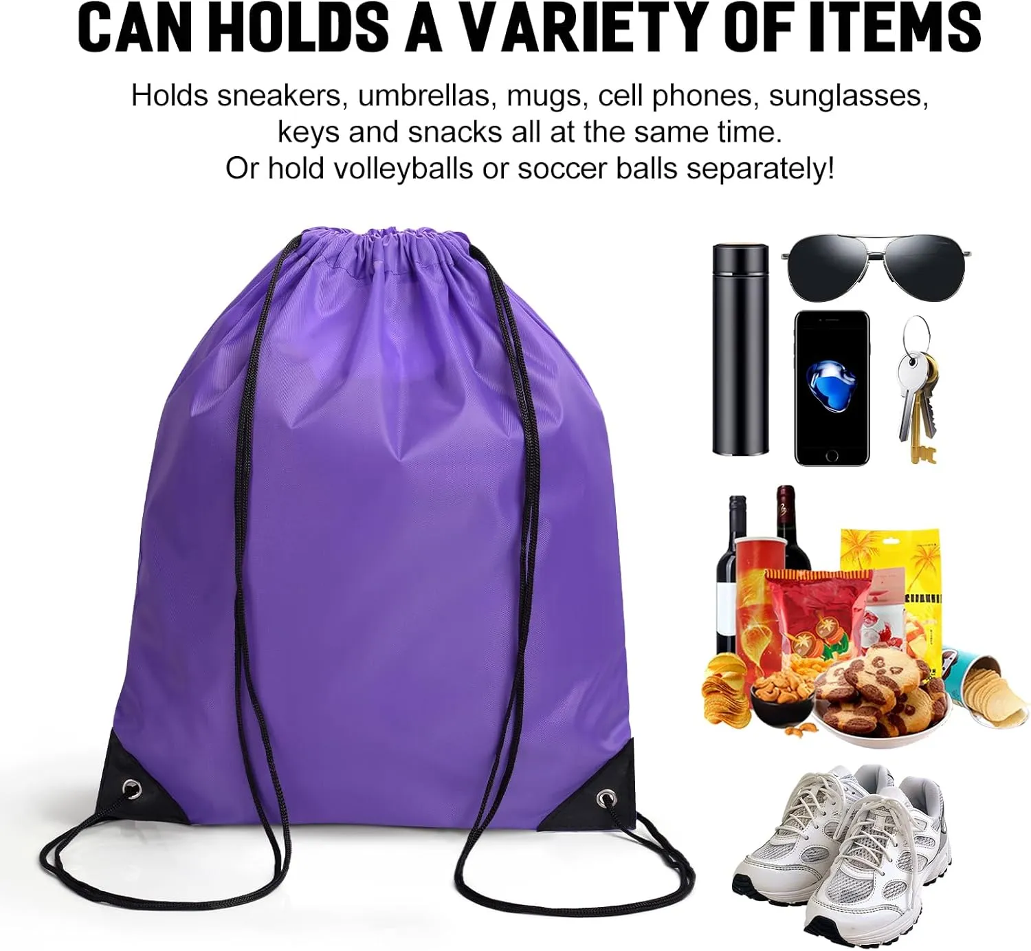 Fyore Custom Drawstring Backpacks, 50 Pack Personalized Drawstring Sports Bags with Your Initials Name for Gym Beach Climb Trips Party Events- 13.4x17Inch,12 Colors