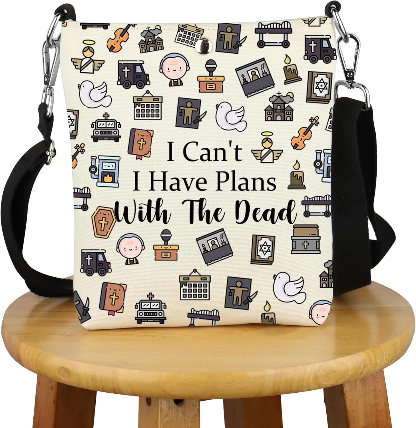 G2TUP Mortician Gift Have Plans With The Dead Crossbody Bag Funeral Director Travel Bag Mortician Friend Dark Humor Gift