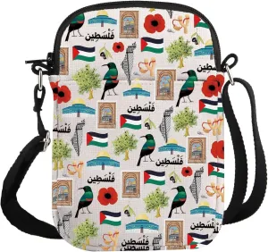G2TUP Palestine Lover Gift Forever Palestinian Crossbody Bag Palestinian Lives Matter Travel Bag Palestine Support Gift