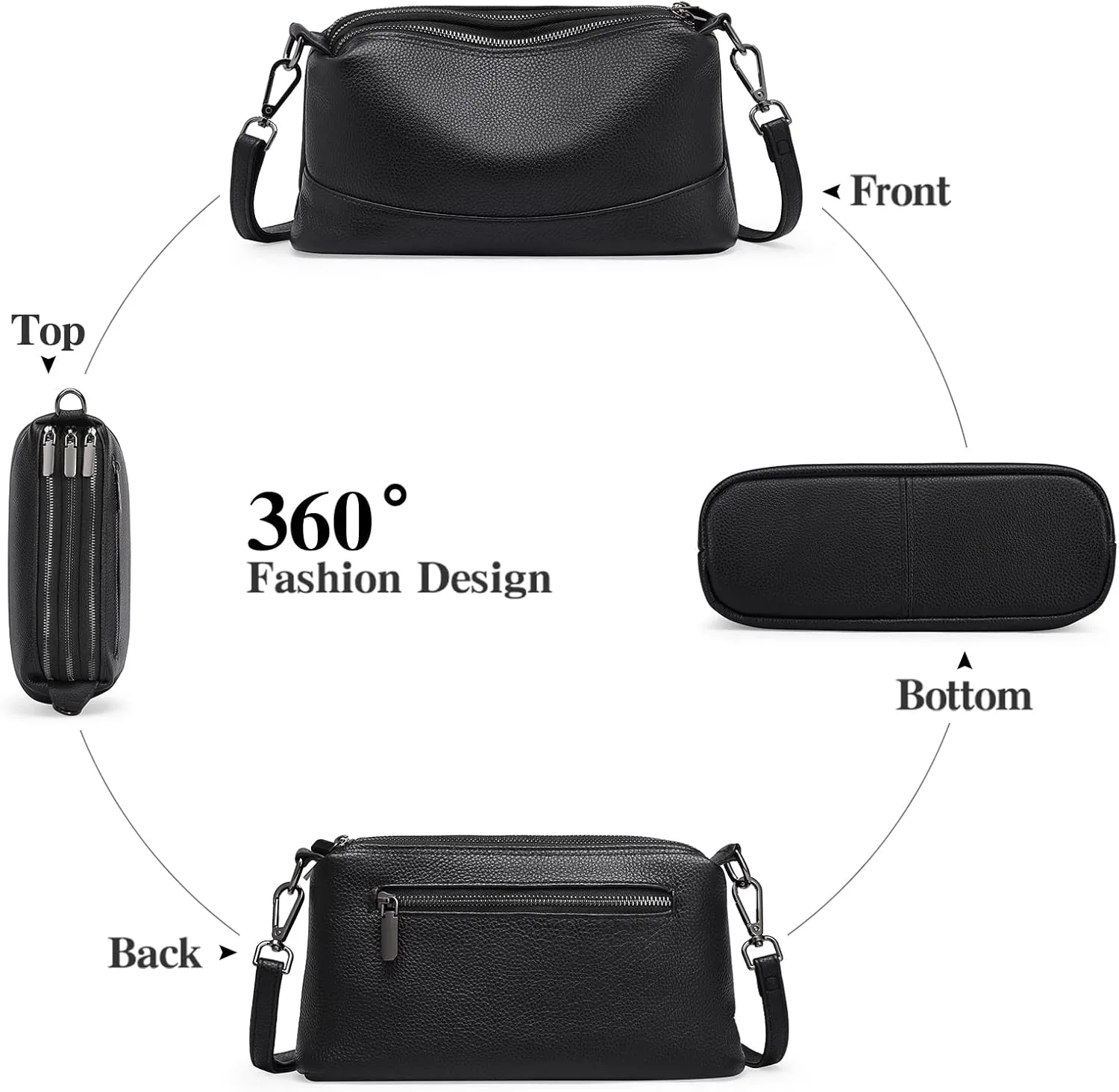 GAEKEAO Crossbody Bags for Women Small Cross Body Bag Genuine Leather Camera Bag Purse with Adjustable Strap
