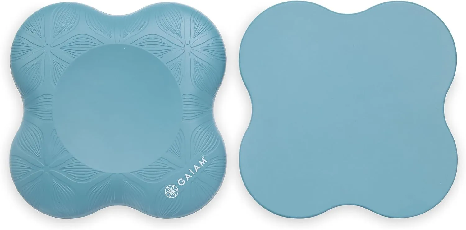 Gaiam Yoga Knee Pads (Set of 2) - Yoga Props and Accessories for Women/Men Cushions Knees and Elbows for Fitness, Travel, Meditation, Kneeling, Balance, Floor, Pilates