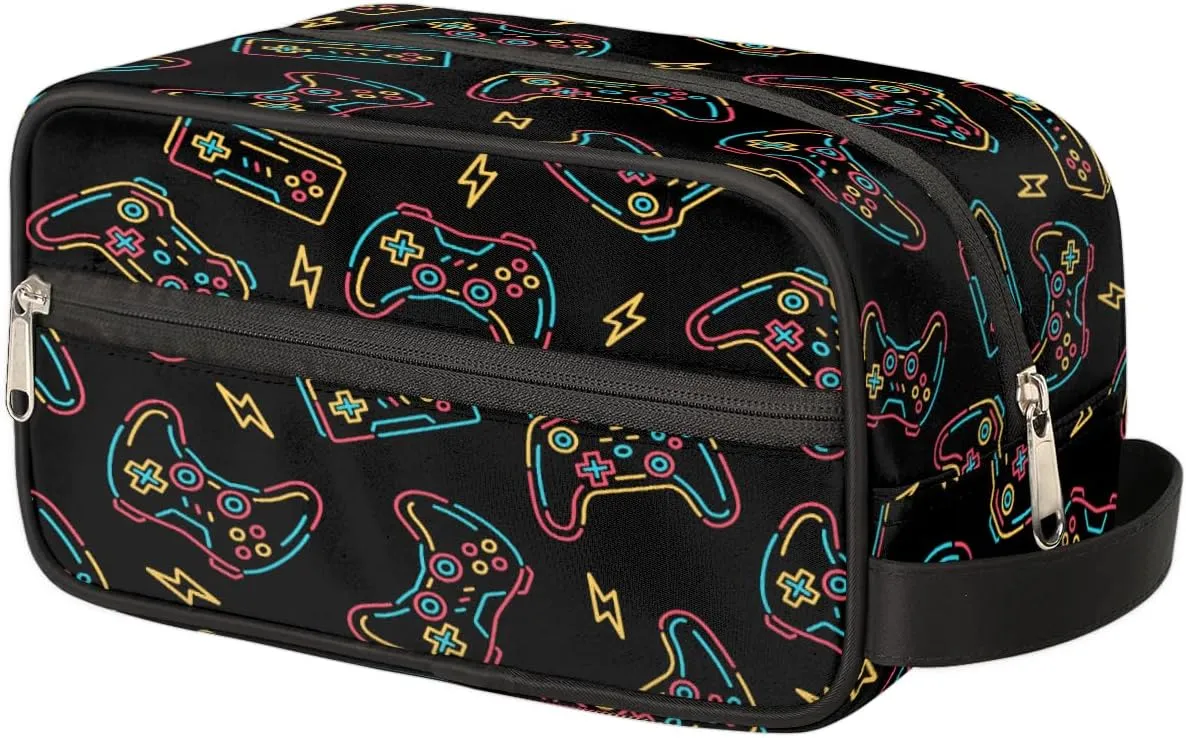 Game Gamepad Travel Toiletry Bag for Boys Teens, Waterproof Hanging Dopp Kit for Men, Shaving Bag with Large Capacity for Travel,Sports Shower