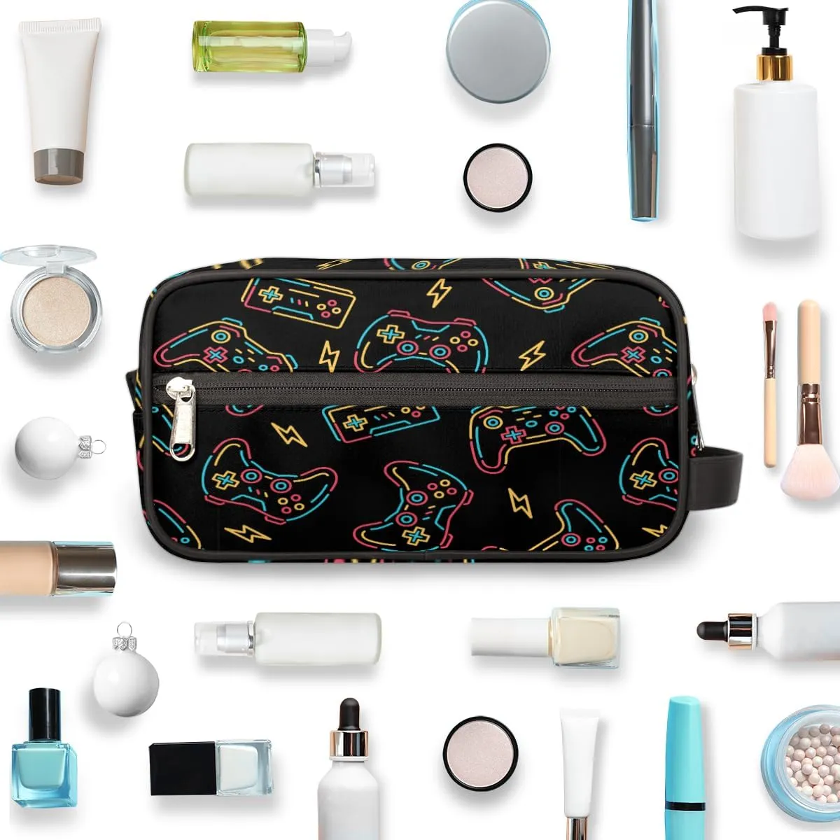 Game Gamepad Travel Toiletry Bag for Boys Teens, Waterproof Hanging Dopp Kit for Men, Shaving Bag with Large Capacity for Travel,Sports Shower