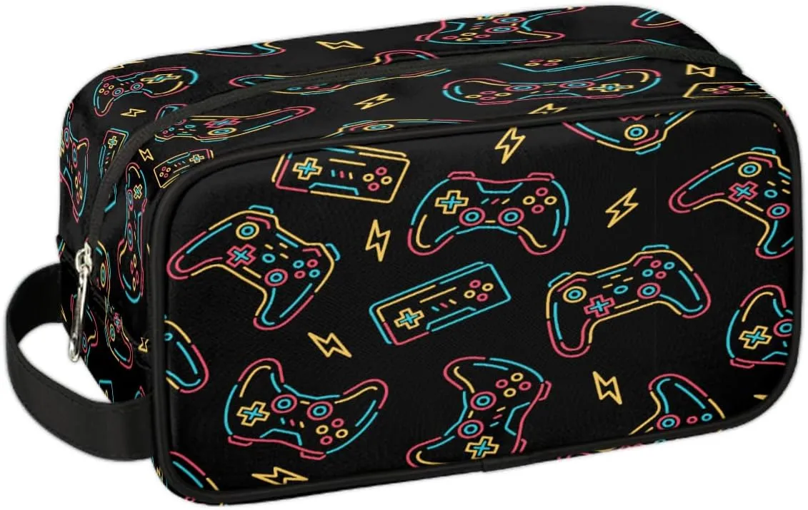 Game Gamepad Travel Toiletry Bag for Boys Teens, Waterproof Hanging Dopp Kit for Men, Shaving Bag with Large Capacity for Travel,Sports Shower