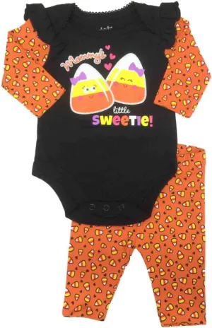 Garanimals Infant Girl Mommys Little Sweetie 2 Pc Halloween Candycorn