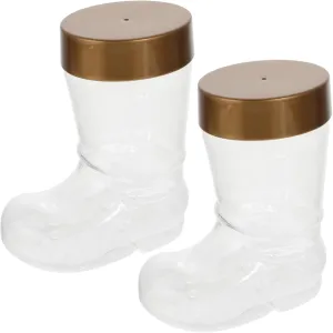 Garneck 2pcs Santa Shoe Container for Christmas Candy Packaging Boot-shaped Biscuits Jar Xmas Candy Storage Bottle