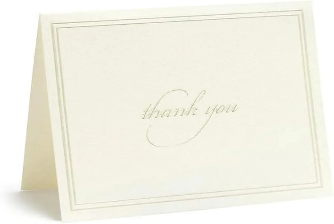 Gartner Studios Pearl Ivory Thank You Cards with Envelopes, Event, Baby Shower, Wedding Thank You Cards, 3.5” x 5”, Set of 50 (61505)