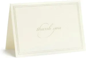 Gartner Studios Pearl Ivory Thank You Cards with Envelopes, Event, Baby Shower, Wedding Thank You Cards, 3.5” x 5”, Set of 50 (61505)