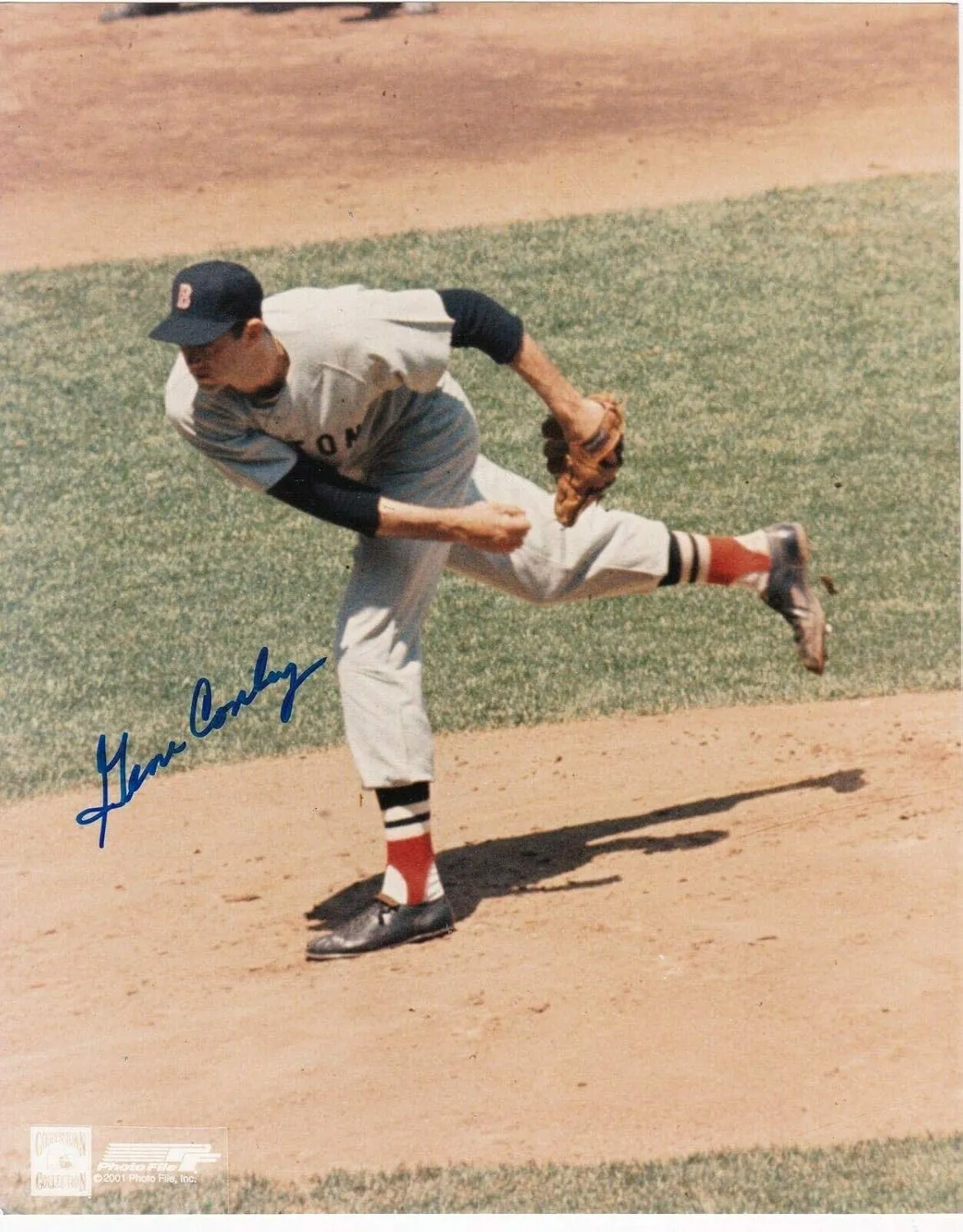 GENE CONLEY BOSTON RED SOX ACTION SIGNED 8x10 - Autographed MLB Photos