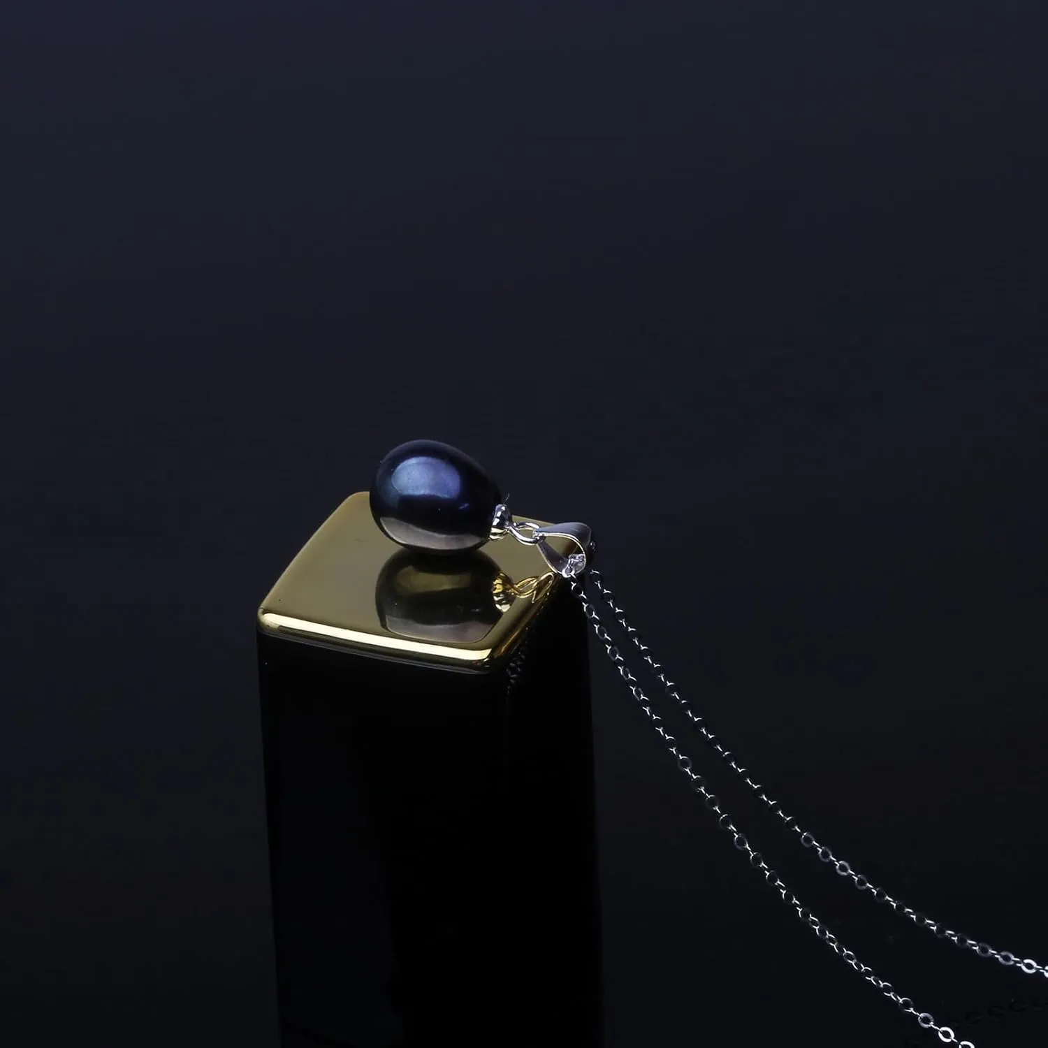 Genuine Freshwater Cultured Pearl Pendant Necklace For Women,14k White Gold Plated 925 Sterling Silver Pearl Drop Necklace Wife Wedding