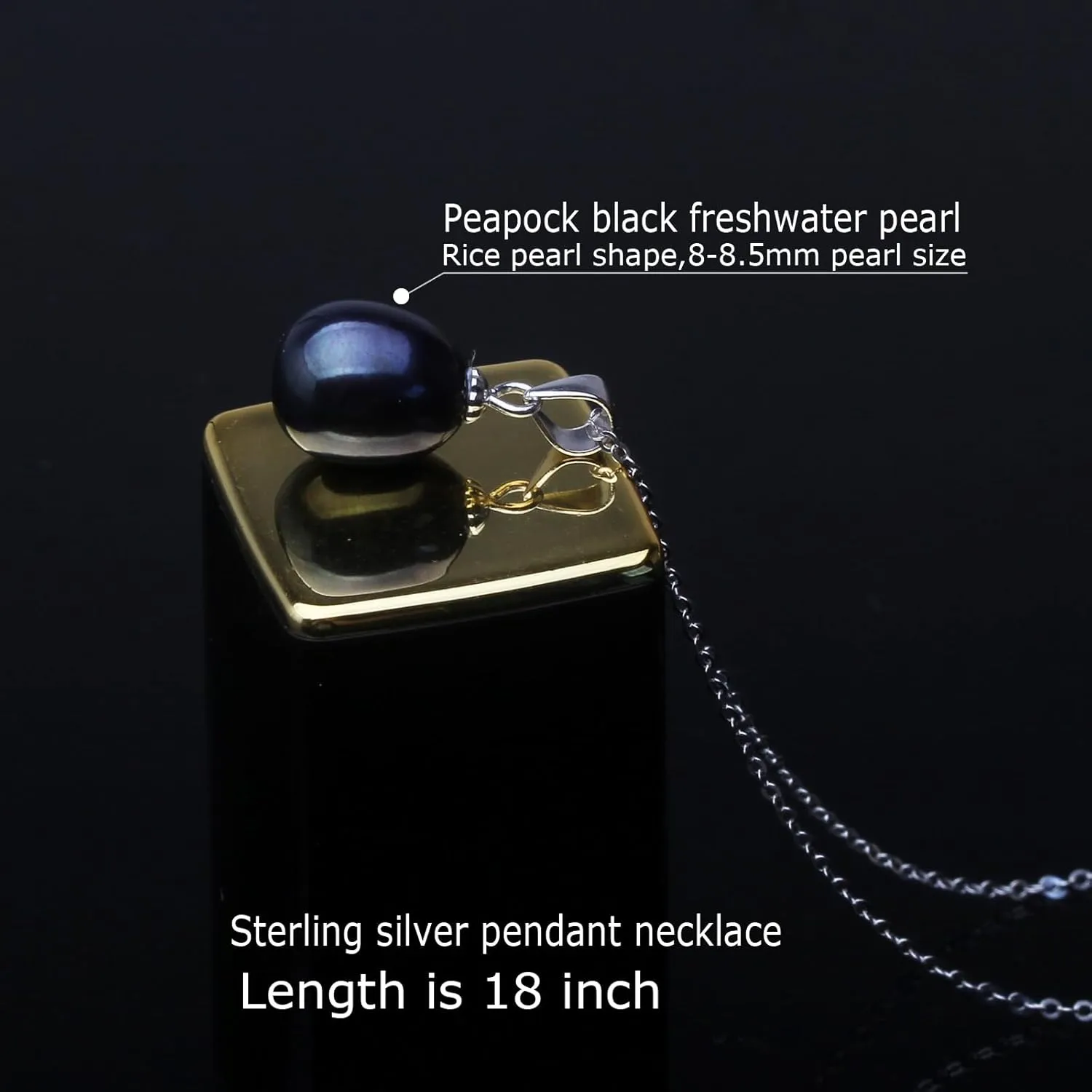 Genuine Freshwater Cultured Pearl Pendant Necklace For Women,14k White Gold Plated 925 Sterling Silver Pearl Drop Necklace Wife Wedding