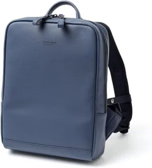 Genuine Leather Backpack A4 Slim Gusset Width Locus, Made In Japan, No.672701, Navy
