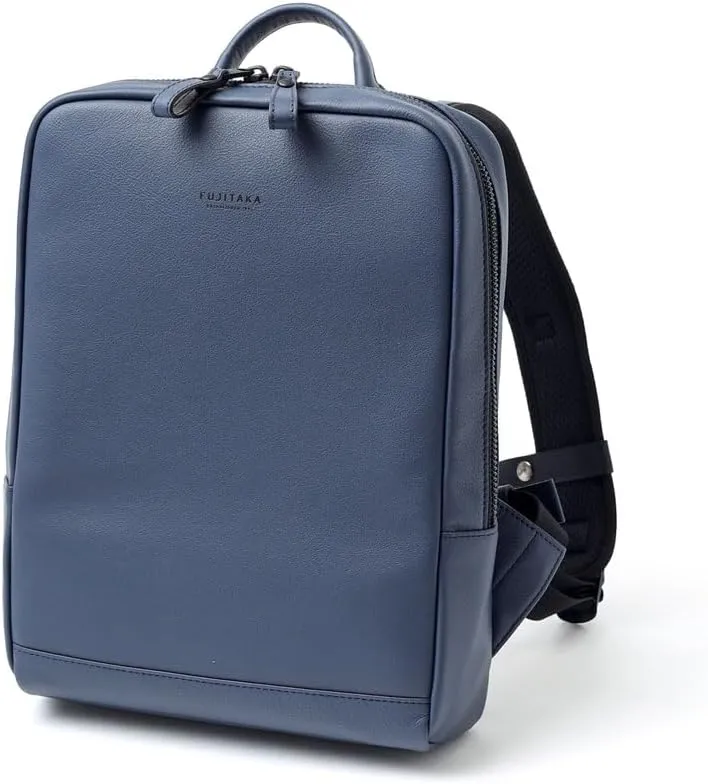 Genuine Leather Backpack A4 Slim Gusset Width Locus, Made In Japan, No.672701, Navy