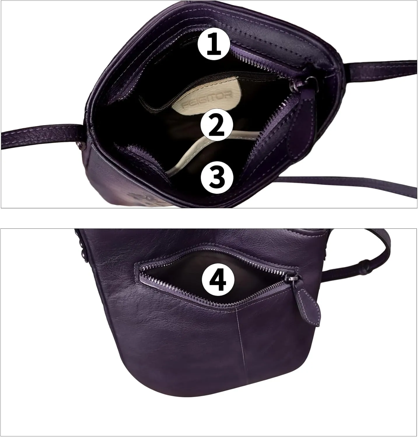 Genuine Leather Crossbody Bag for Women Hand Painted Leather Handmade Crossbody Satchel Purse Handbag