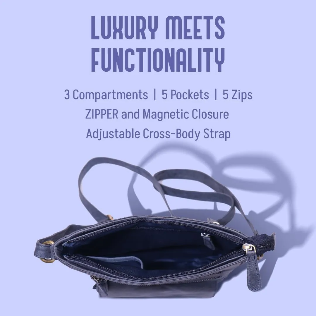 Genuine Leather Crossbody Bag for Women – Medium Size Leathure Purse, Stylish and Durable Handbags for Women