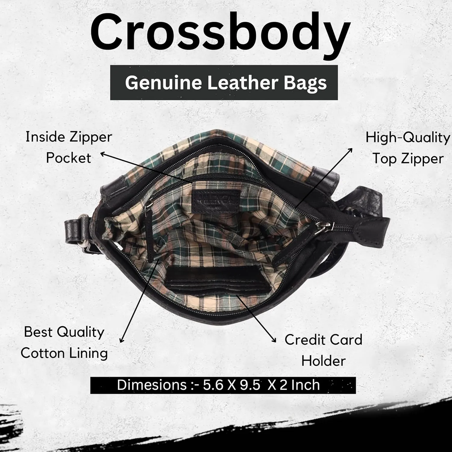 Genuine Leather Crossbody Sling Bag for Women - Trendy Casual Bag with Adjustable Strap
