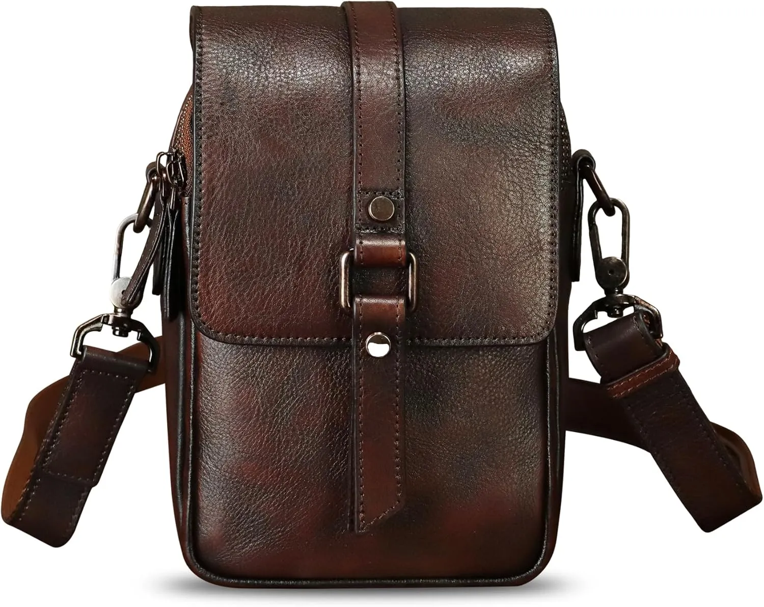 Genuine Leather Phone Purse for Women Vintage Leather Cell Phone Pouch Mini Small Shoulder Bag Crossbody Bag with Strap