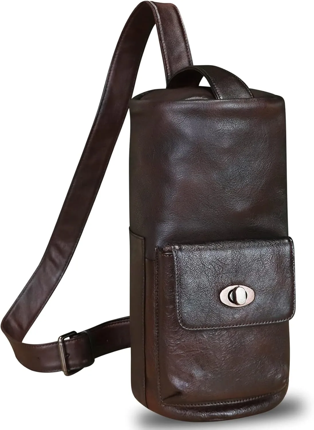 Genuine Leather Silng Bag for Men and Women Large Real Leather Sling Backpack Shoulder Crossbody Bag Chest Purse