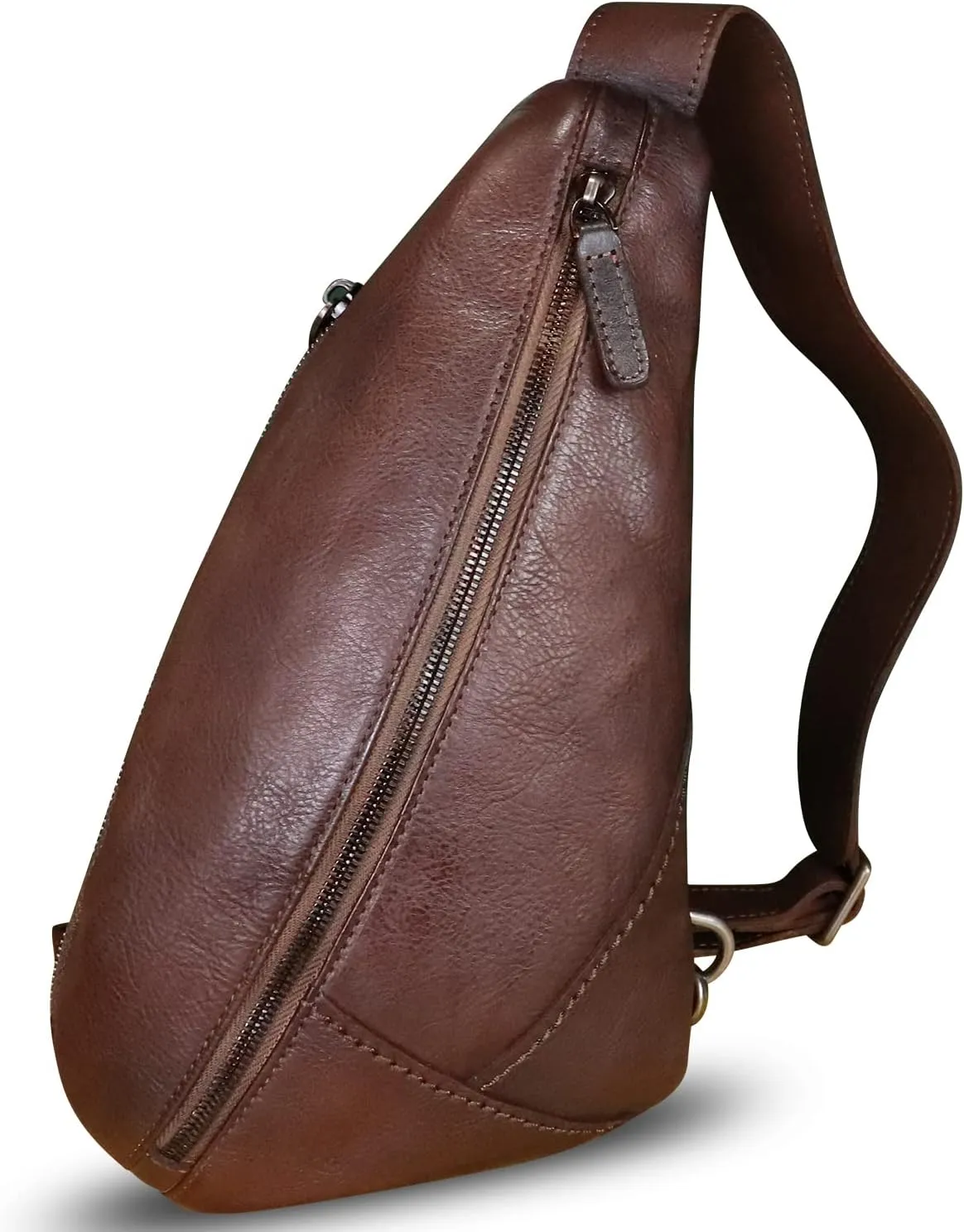 Genuine Leather Silng Bag for Women and Men Vintage Leather Sling Backpack Shoulder Crossbody Bag Chest Purses