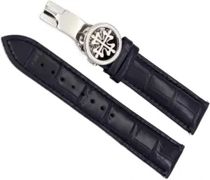 Genuine leather watchstrap For Patek Philippe Wath bands With Stainless Steel Deploy Clasp Men Women