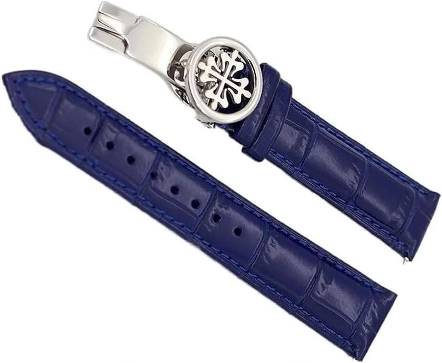 Genuine leather watchstrap For Patek Philippe Wath bands With Stainless Steel Deploy Clasp Men Women