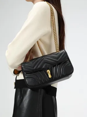 Genuine Leather Women's Bag Chain Shoulder Bag Cowhide Crossbody Purse Handbag