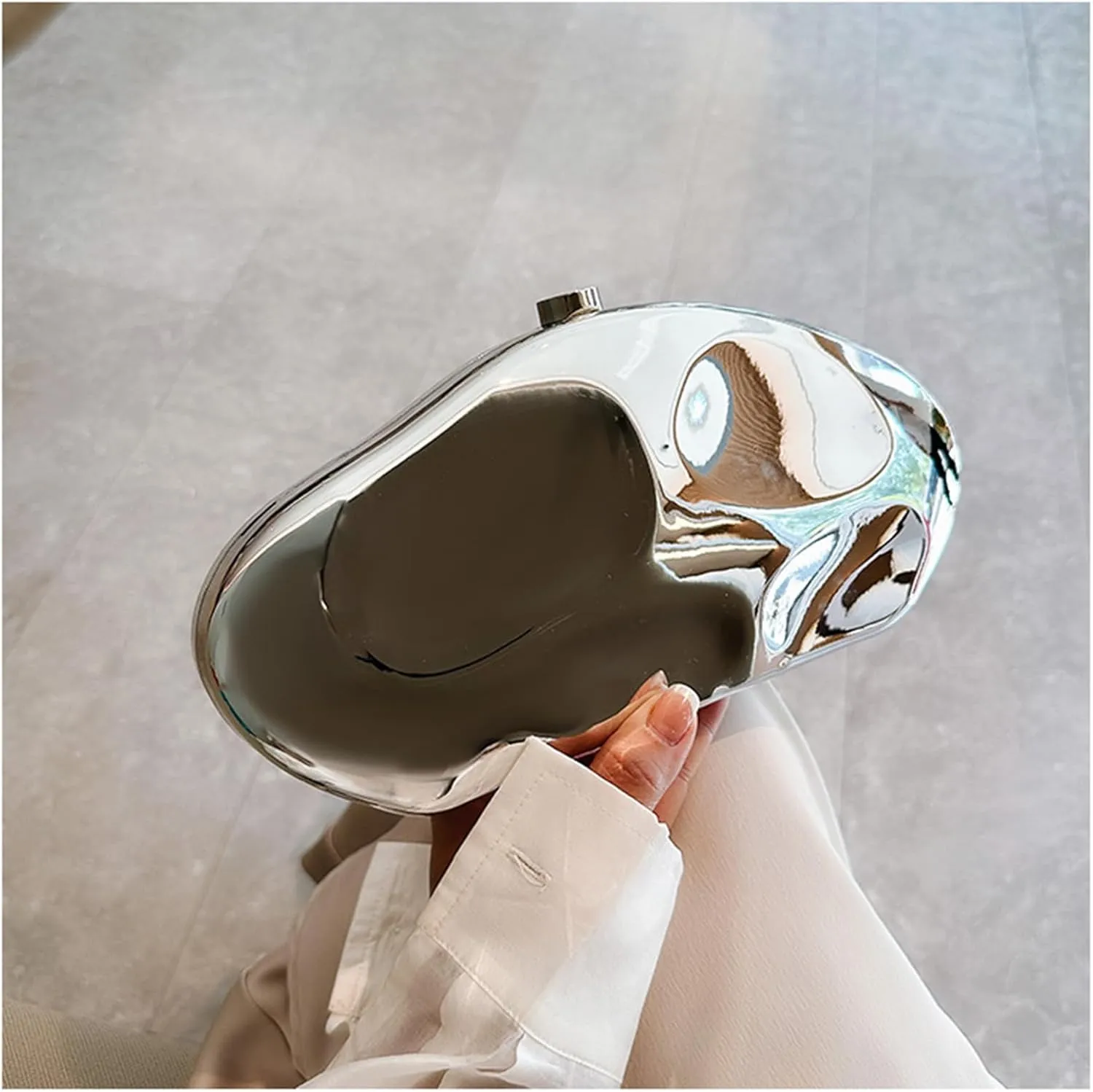 Geometric Acrylic Evening Clutch Purse for Women Metal Chains Unique Handbag for Wedding Party Prom