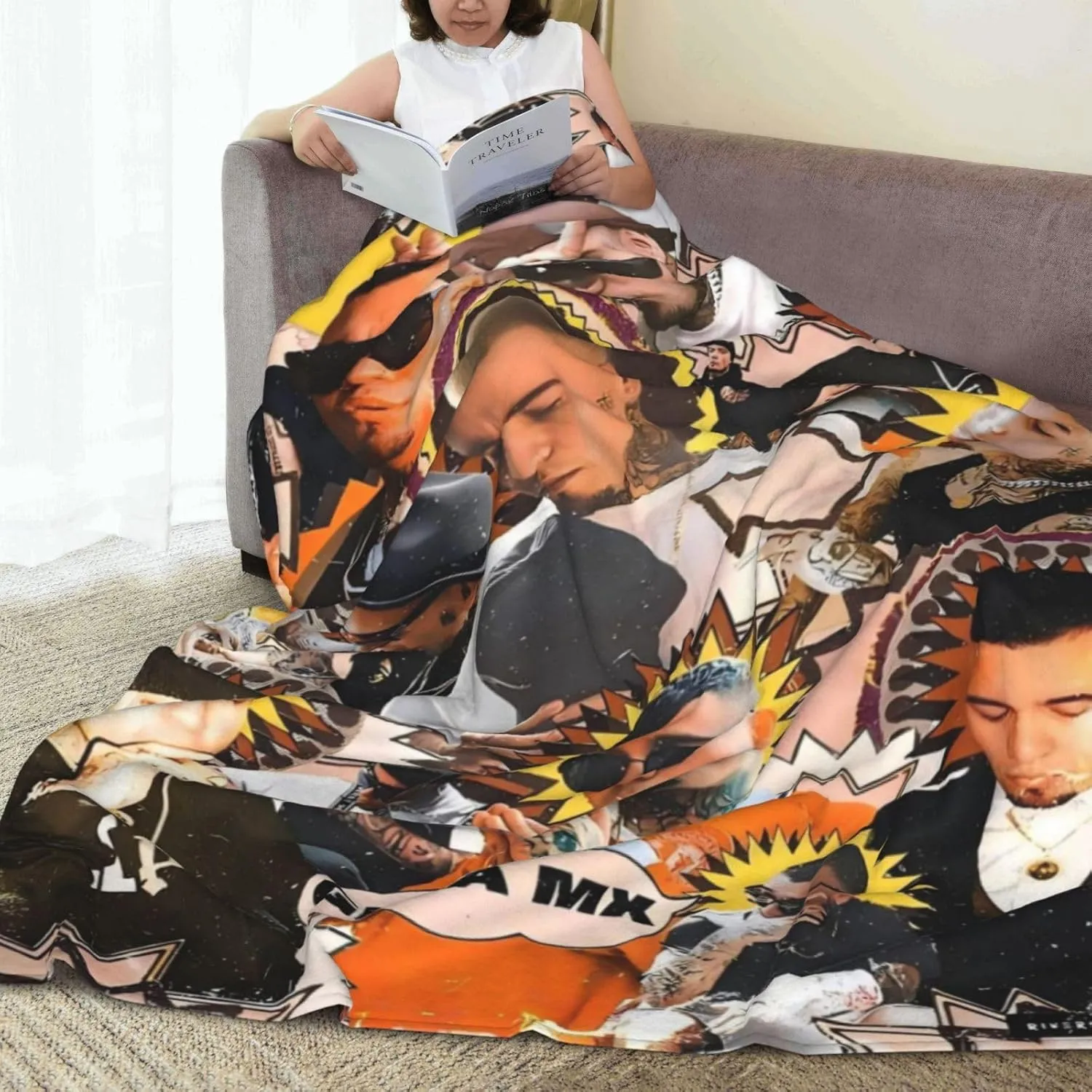 Gera Mx Blanket Flannel Fleece Printed Throw Blankets Ultra Soft Micro Warm Blanket for All Season Bedding Chair Sofa Couch Bed 50"x40"