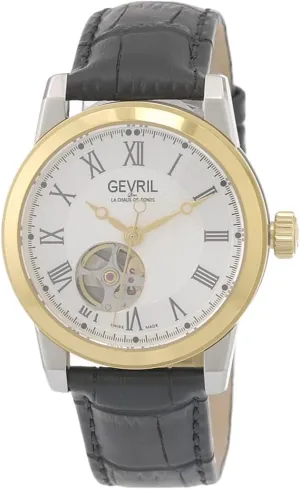 Gevril Men's Madison Swiss Automatic Watch, Genuine Italian Leather Strap