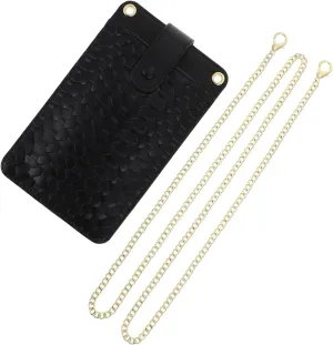 Girls' Cross-body Phone Storage Bag Single-shoulder Chain Pouch Outdoor Cell Phone Holder Pu Leather Metal Chain for Safety